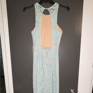 Elegant Blue Lace Dress